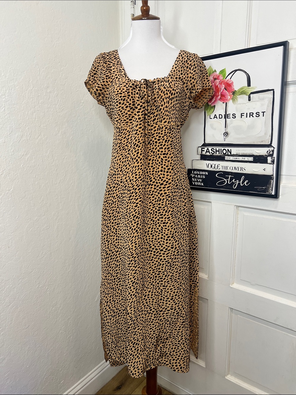 NWT J. Crew Squareneck Slip Dres in Spot Print Size - Picture 3 of 10